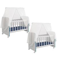 Kit 2 Berços Para Boneca Brinquedo Infantil Branco Azul - 1