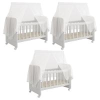 Kit 03 Berços Para Boneca Magia Brinquedo Infantil Branco - 1