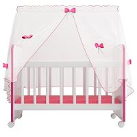 Kit 4 Berços Para Boneca Brinquedo Infantil Branco Rosa - 3