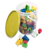 Balde Com Blocos De Montar - 128 Peças Cor Tampa Amarela - 1