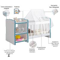 Kit 2 Berços Para Boneca Brinquedo Infantil Branco Azul - 6