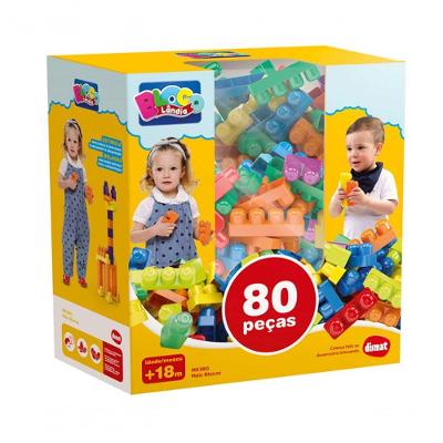 Brinquedo Blocos Montar Blocolandia Mk380 80 Peças Dismat