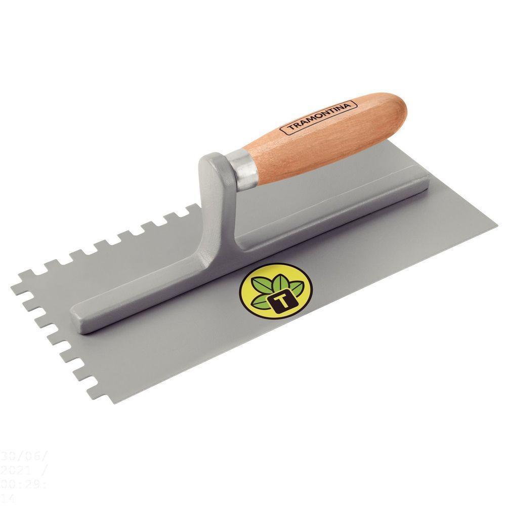 Desempenadeira Lisa Com Dentes Tramontina Em Aço Com Cabo De Madeira Tramontina - 3