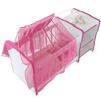 Kit 2 Berços Para Boneca Brinquedo Infantil Branco Rosa - 3