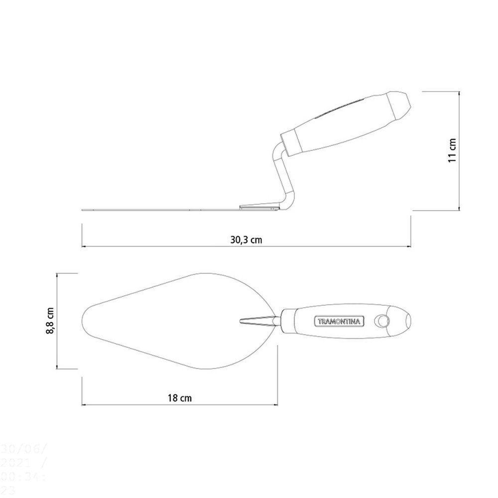 Colher De Pedreiro 7" Tramontina Em Aço Com Cabo De Madeira Tramontina - 5