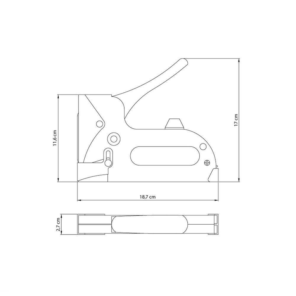 Grampeador Manual Tramontina Com Corpo Em Aço Para Grampos T50 Tramontina - 2