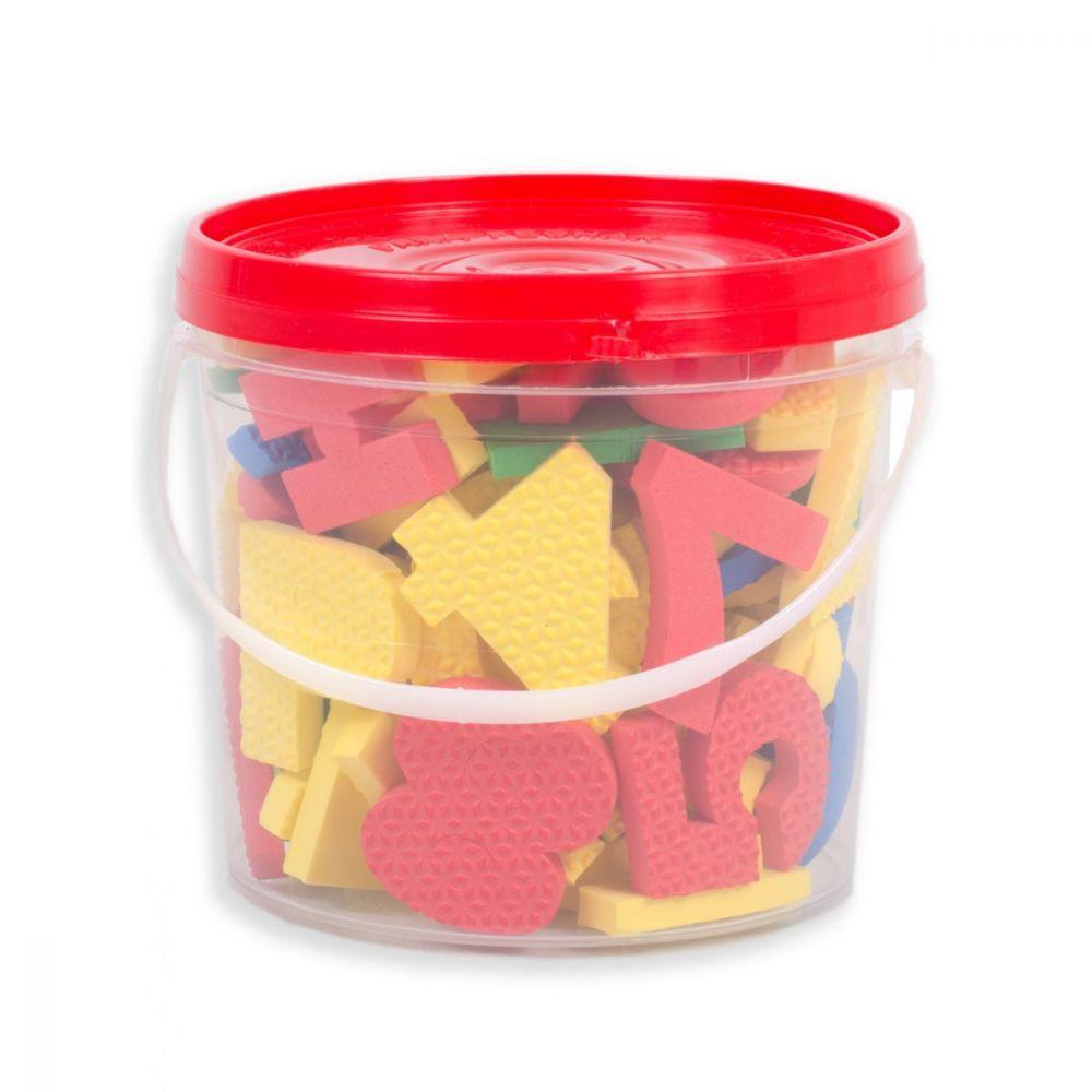 Balde com 76 Letras e Números Em Eva Tampa Vermelha - 1