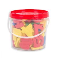 Balde com 76 Letras e Números Em Eva Tampa Vermelha - 1