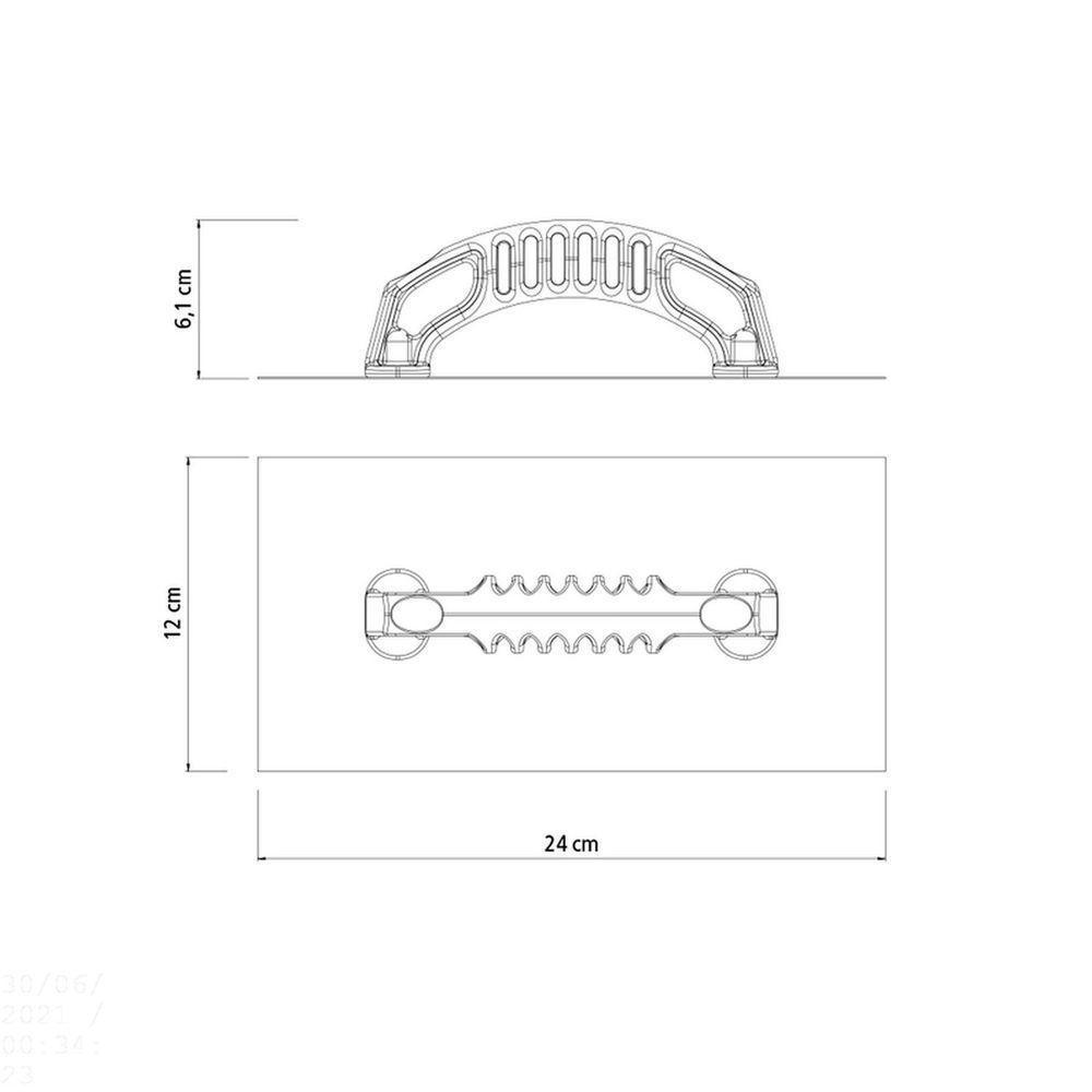 Desempenadeira Lisa Tramontina Em Aço Com Acabamento Zincado E Cabo De Polipropileno Tramontina - 3