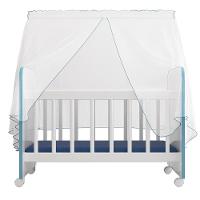 Kit 3 Berços Para Boneca Brinquedo Infantil Branco Azul