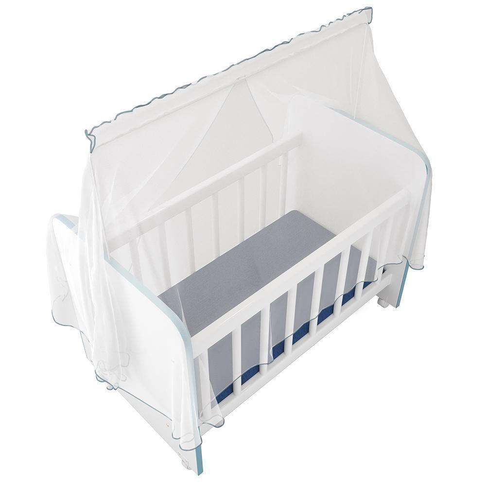 Berço Para Boneca Magia C02 Brinquedo Infantil Branco Azul - 3