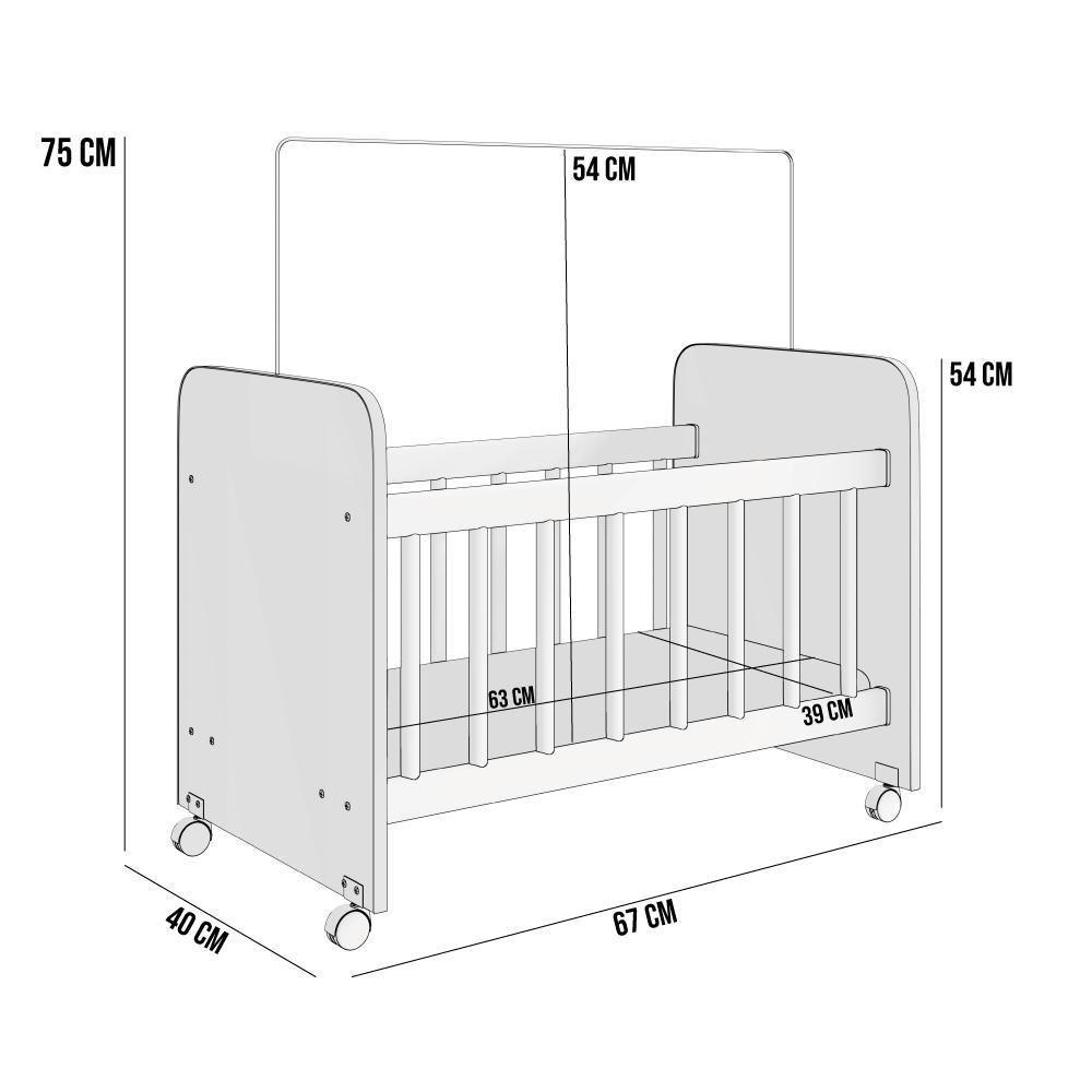 Berço Para Boneca Magia C02 Brinquedo Infantil Branco Azul - 4