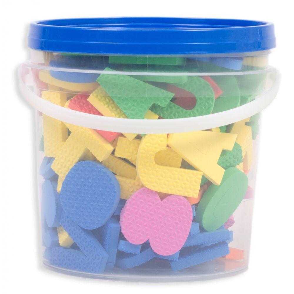 Balde Com 152 Letras Números E Sinais Em Eva Tampa Azul - 2