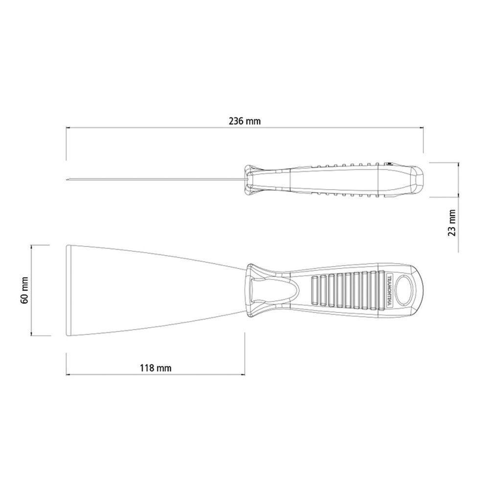 Espátula Rígida 6 Cm Tramontina Em Aço Carbono Com Cabo De Polipropileno Tramontina - 2