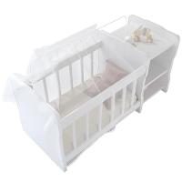 Kit 2 Berços Para Boneca Cristal Brinquedo Infantil Branco - 3