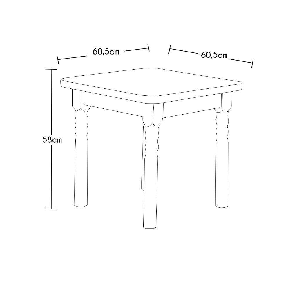 Conjunto Mesinha Infantil Branca Com 4 Cadeiras Kids Imbuia - 3