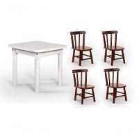 Conjunto Mesinha Infantil Branca Com 4 Cadeiras Kids Imbuia - 1
