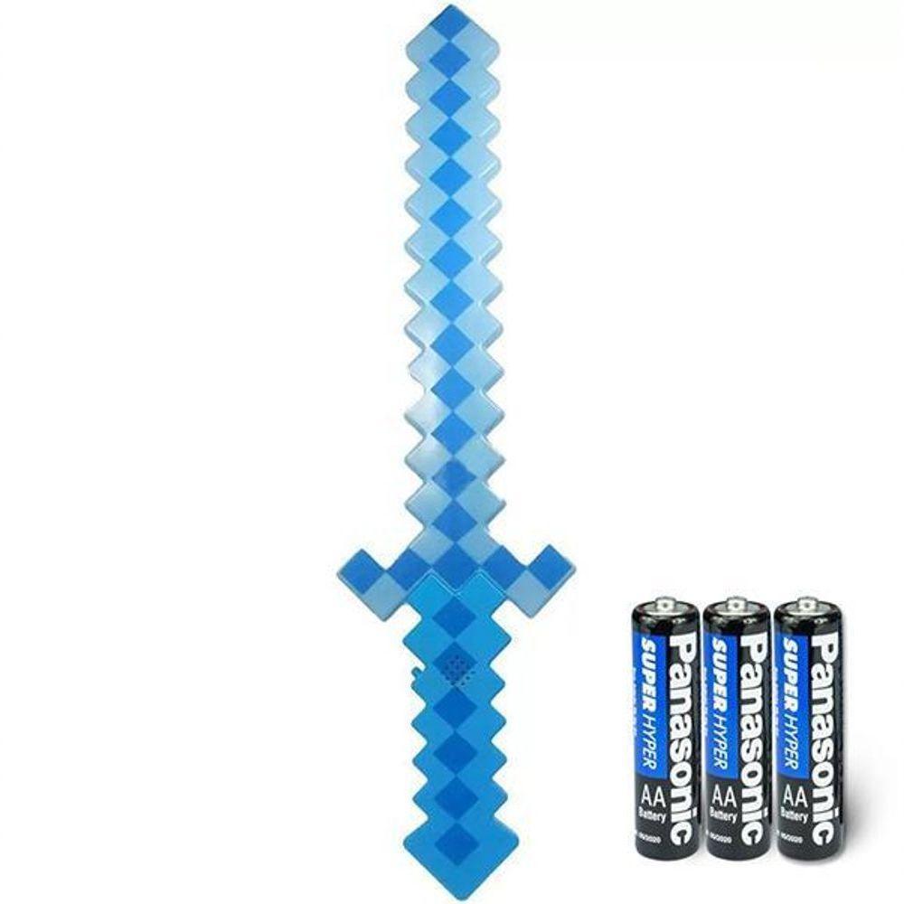 Minecraft Espada Diamante Com Luz E Som 37Cm - 1