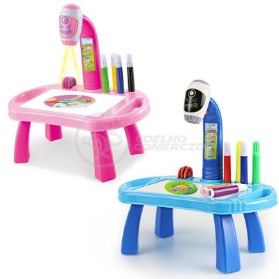 Projetor Para Desenho Infantil Aprendizagem Robo Rosa