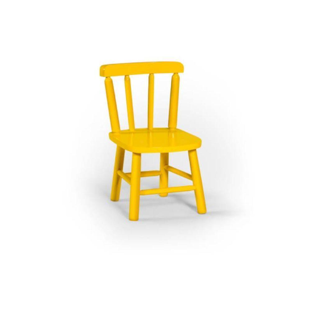 Conjunto Mesinha Infantil Branca Com 4 Cadeiras Kids Amarela - 3