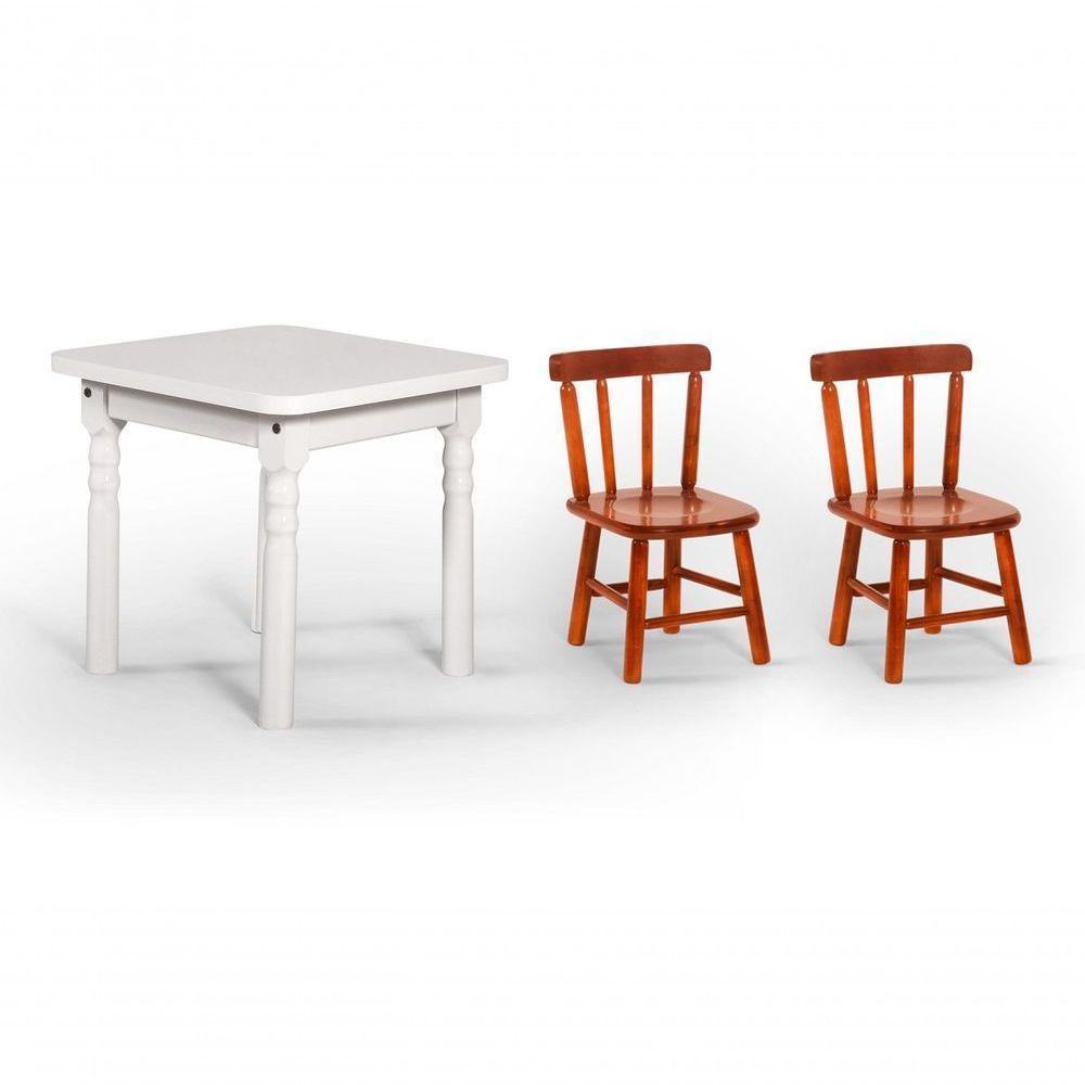 Conjunto Mesinha Infantil Branca Com 2 Cadeiras Kids Mel - 1