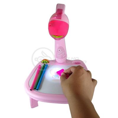 Projetor Para Desenho Infantil Mesa Pintura Girafa Rosa