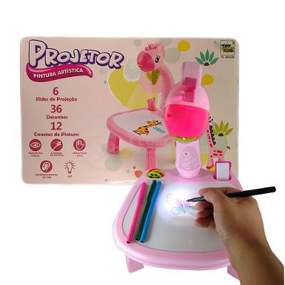 Projetor Para Desenho Infantil Aprendizagem Girafa Rosa