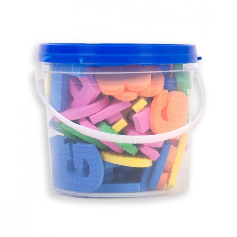 Balde Com 76 Letras e Números Em Eva Tampa Azul - 1