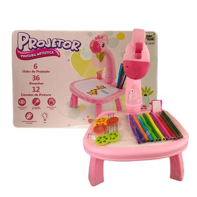 Projetor Para Desenho Infantil Aprendizagem Girafa Rosa