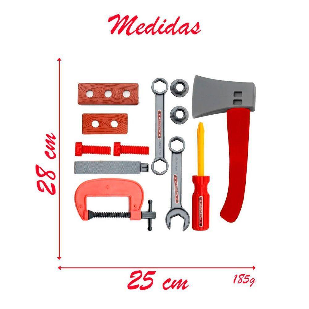 Kit Brinquedo Ferramentas Infantil Construtor Engenheiro 13 Peças - 3