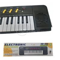 Mini Teclado Infantil32 TeclasKaraokê E Microfone A Pilha