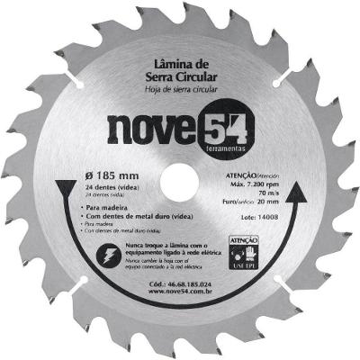 Lamina Serra Circular Vídea 185X20X2,2Mm 24 Dentes 7200 Rpm