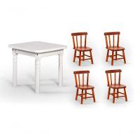 Conjunto Mesinha Infantil Branca Com 4 Cadeiras Kids Mel - 1
