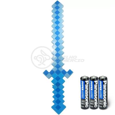 Minecraft Espada Diamante Com Luz E Som 37Cm
