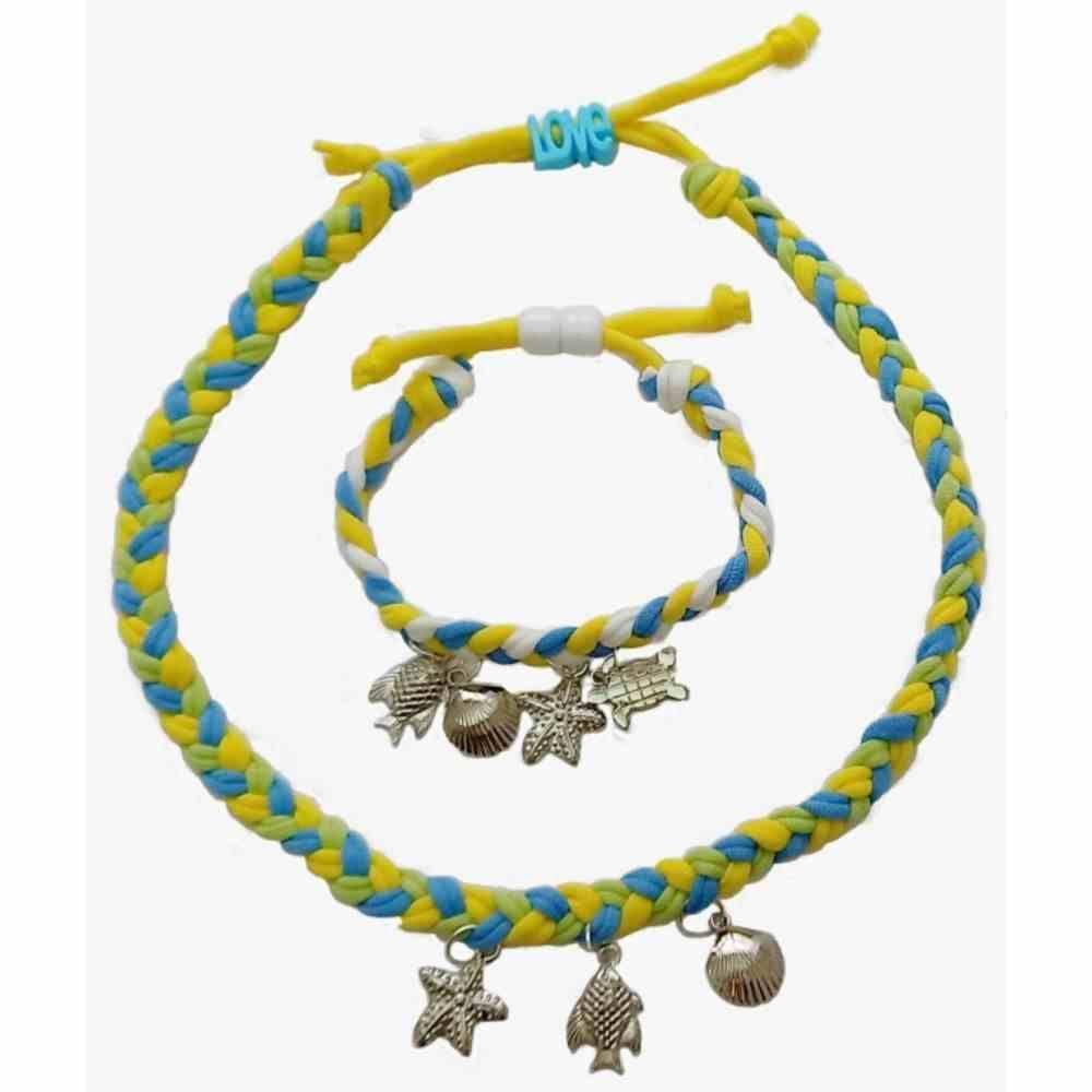 Kit Pulseira E Colar Trançado - Kits For Kids - 1