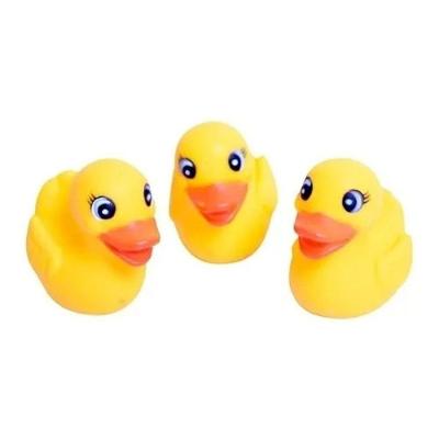 Kit Patinhos De Borracha Para Banho E Piscina Com 3 Filhotes
