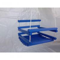Balanço Gangorra Infantil Madeira 35x35 Azul Suporta 80 Kg - 1
