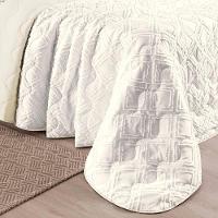 Kit Cobre Leito Colcha Katarine Queen 03 Peças Dupla Face Micropercal 300 Fios Detalhado - Off White - 5