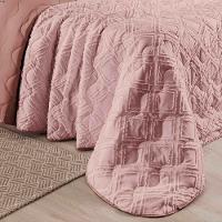 Kit Cobre Leito Colcha Katarine Padrão 03 Peças Dupla Face Micropercal 300 Fios Detalhado - Rosê - 3