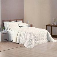 Kit Cobre Leito Colcha Katarine King 03 Peças Dupla Face Micropercal 300 Fios Detalhado - Off White - 5
