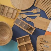 Caixa Organizadora De Bambu Oikos Com Palha E 4 Divisórias Retangular - 7