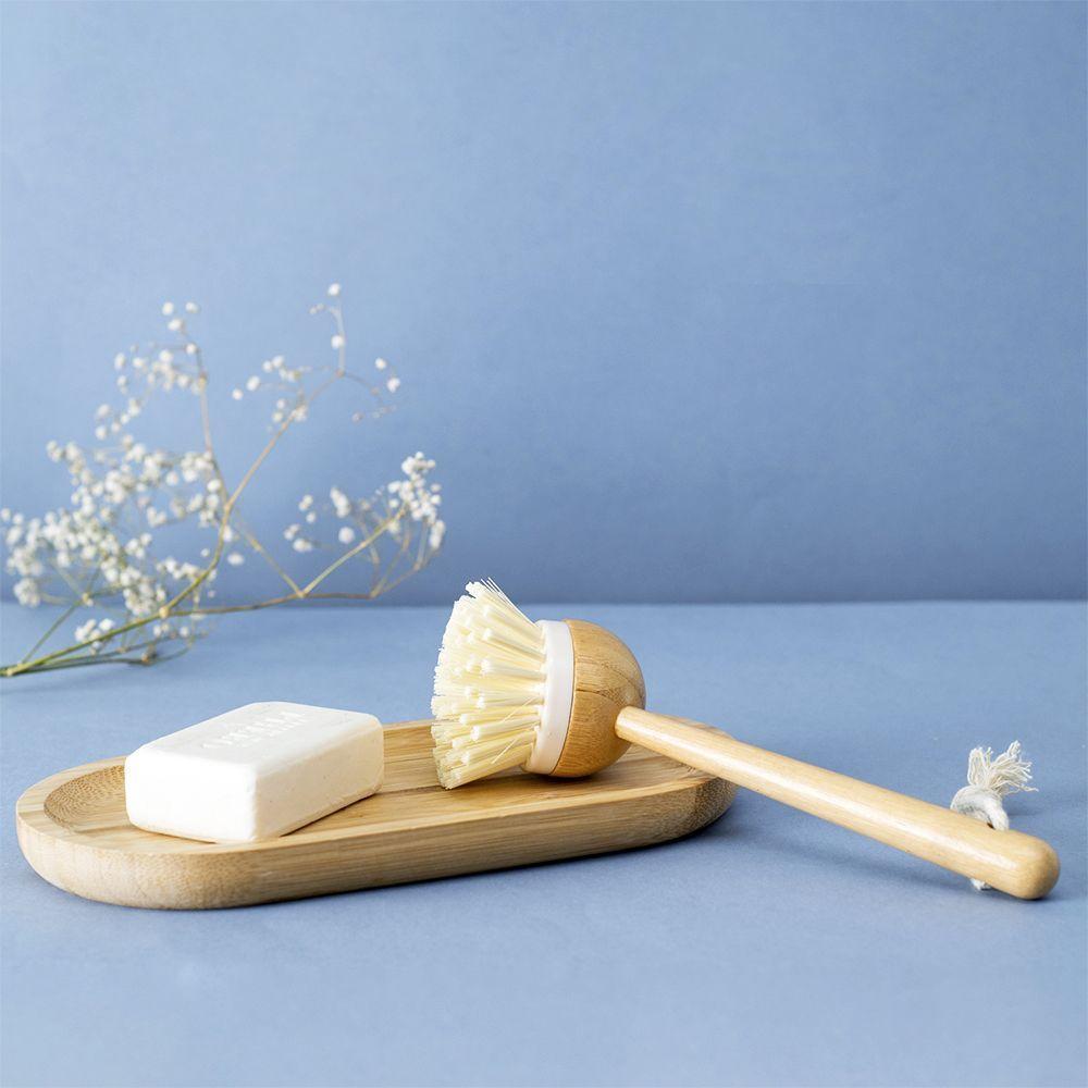 Escova De Bambu Oikos Redonda Com Cabo Para Limpeza Off-white - 5