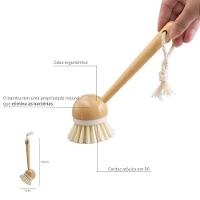 Escova De Bambu Oikos Redonda Com Cabo Para Limpeza Off-white - 3