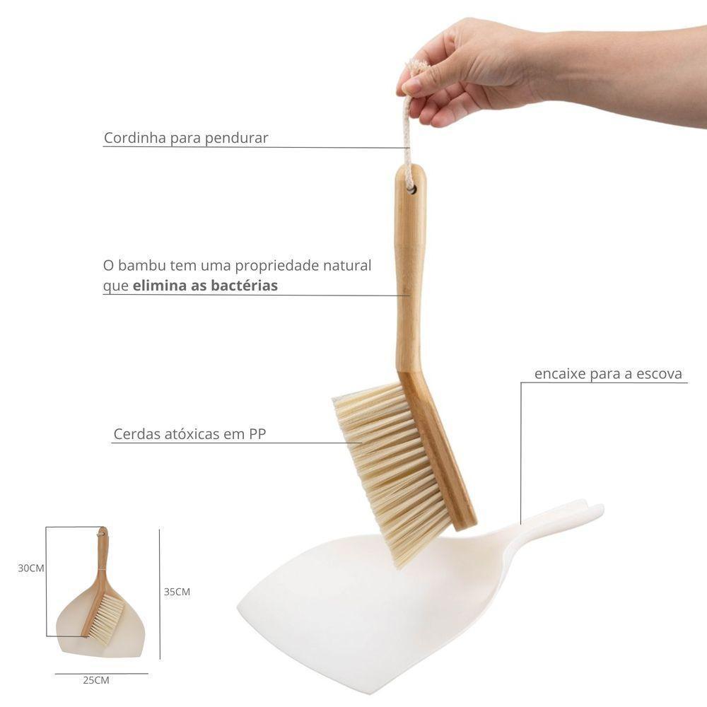 Escova De Bambu Oikos Com Pá Off-white Para Limpeza - 3