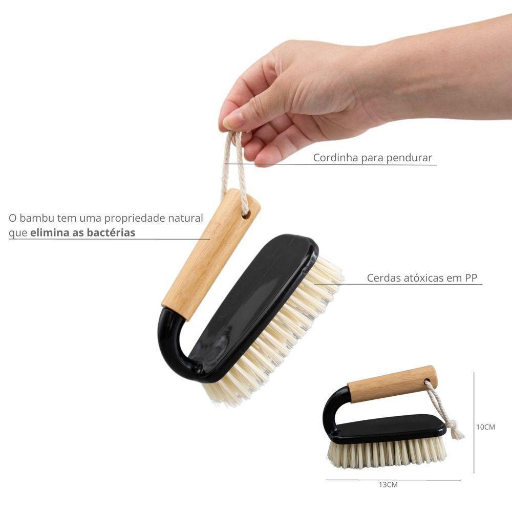 Escova Oikos Multiuso Preta Com Cabo De Bambu - 4
