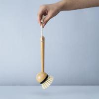 Escova De Bambu Oikos Redonda Com Cabo Para Limpeza Preta - 2