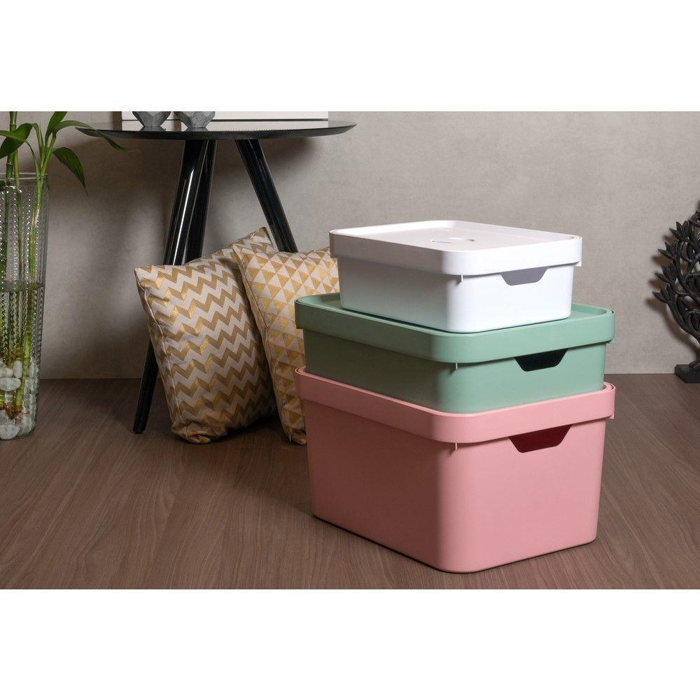 Caixa Organizadora Cube Bege 32 L Com Tampa 46 X 36 X 24,5 Cm - 6