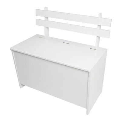 Caixa de Lenha com Encosto Branco Completa Moveis