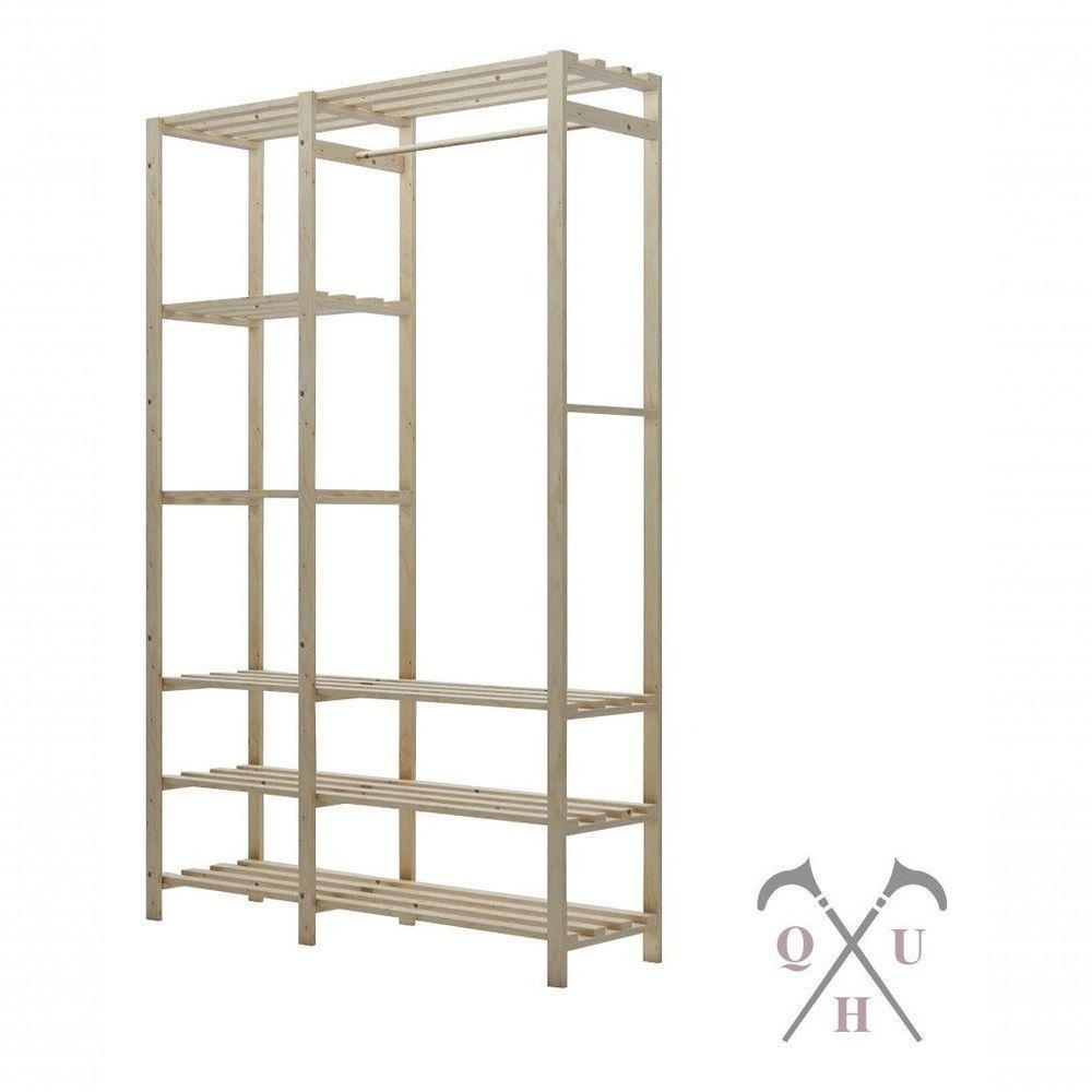 Kit Dupla Prateleira Dobrável Pinus Portátil E Organizador Pinus Para Cozinha Rústica Moderno - 2