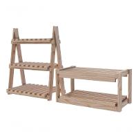 Conjunto Porta Sapatos Dobráveis Dupla Prateleira Madeira Pinus E Organizador De Qualidade 3 Nichos - 3